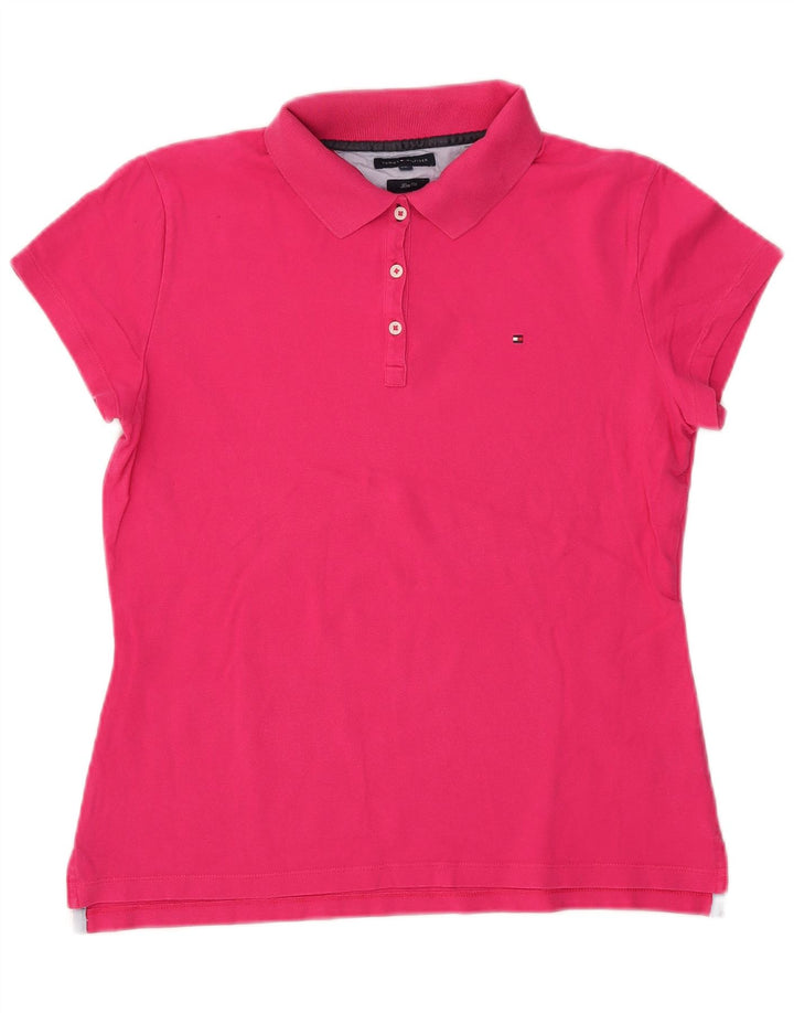 TOMMY HILFIGER Polo da donna slim fit UK 20 2XL cotone rosa