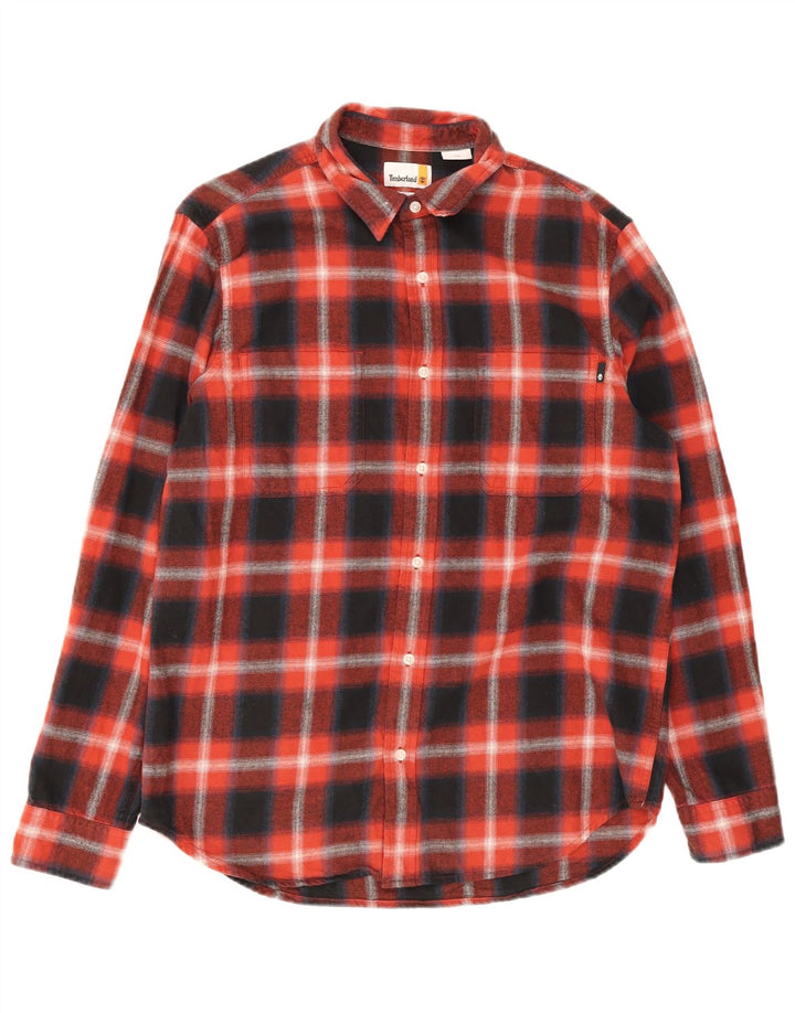 Timberland Camicia da uomo in flanella vestibilità regolare, grande cotone a quadri blu navy