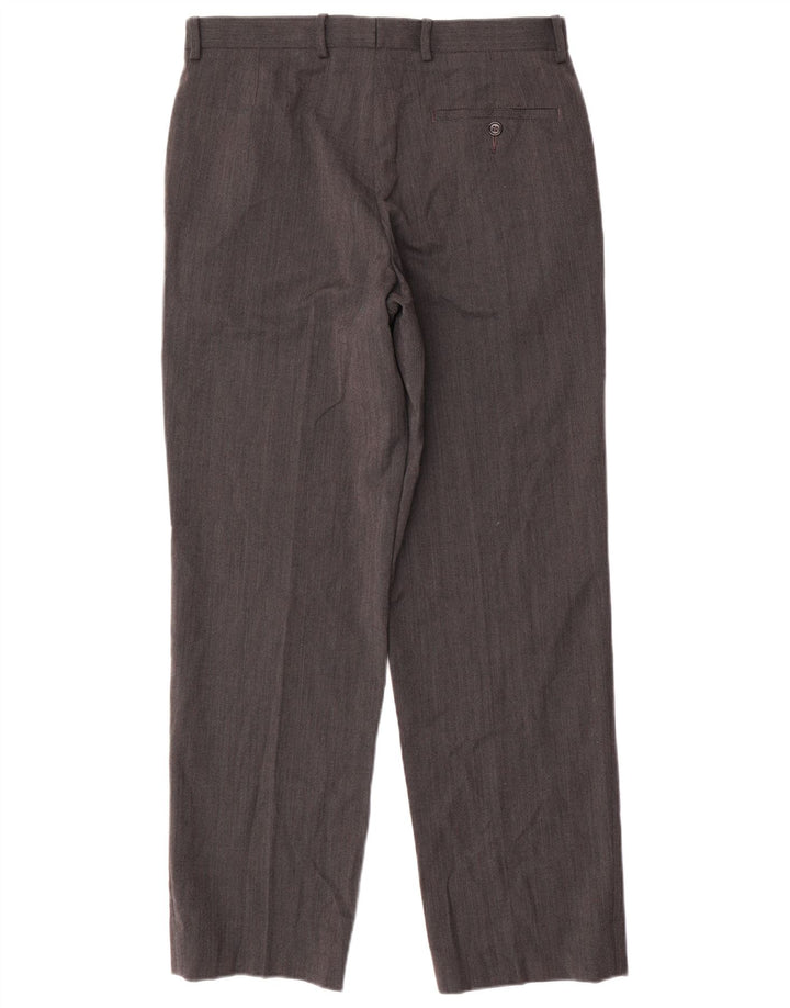 Pantaloni da abito dritti da uomo Marks & Spencer W32 L31 poliestere grigio