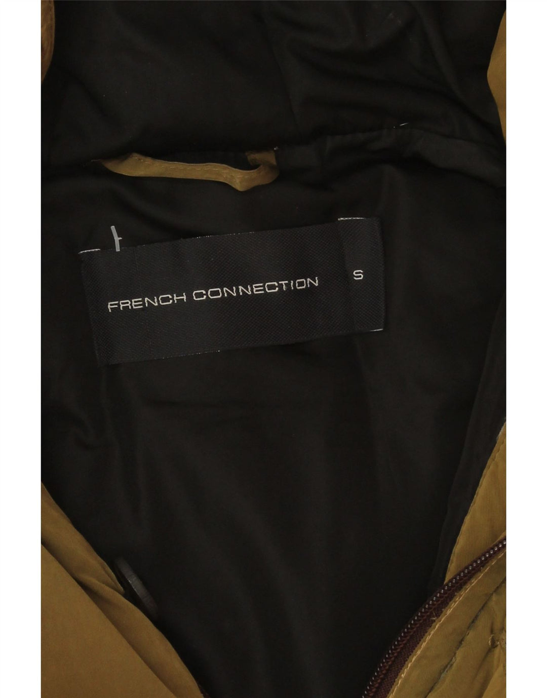 Giacca imbottita con cappuccio da uomo French Connection UK 36 piccola poliestere kaki