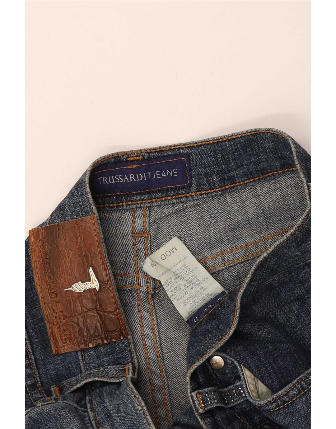 Jeans Straight Donna Trussardi W27 L27 Blu Cotone