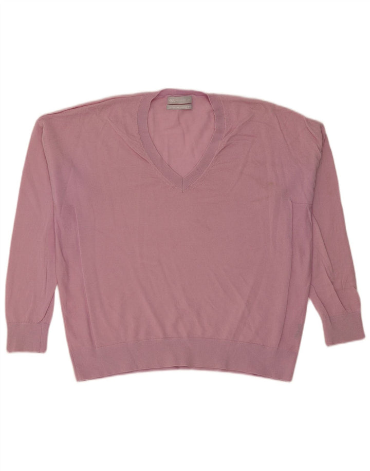 Maglione oversize con scollo a V da donna Marks & Spencer UK 14 Rosa medio