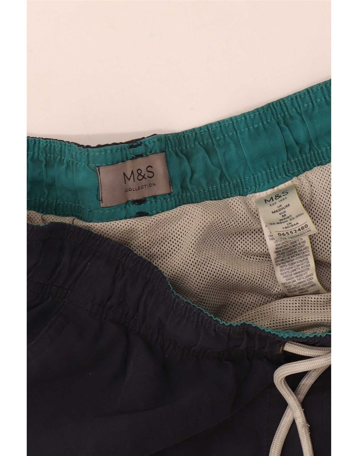 Pantaloncini da bagno da uomo Marks & Spencer medio poliestere blu navy