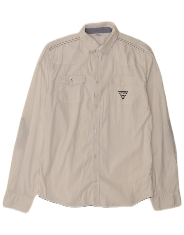 Camicia da donna Guess UK 16 Large in cotone bianco