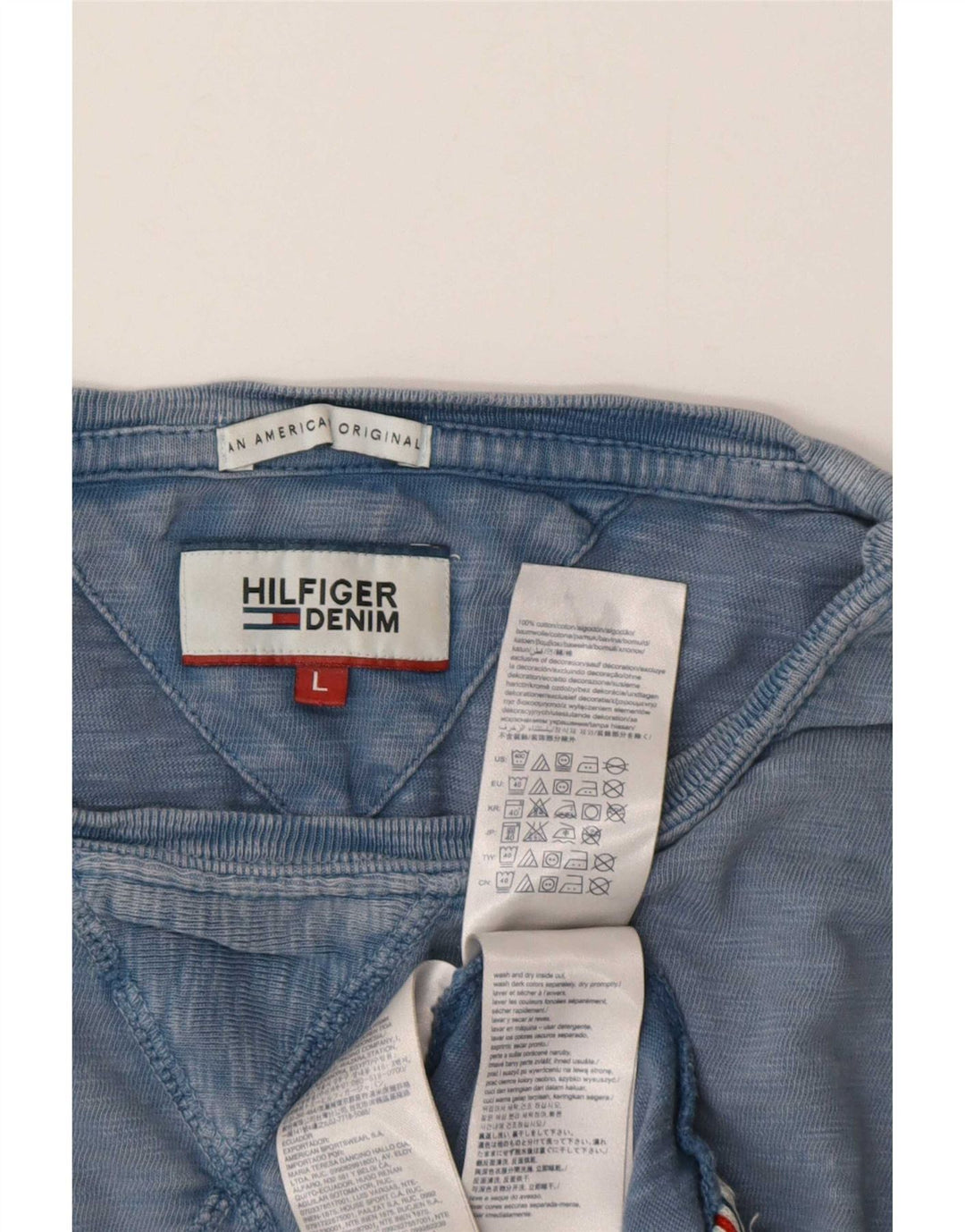 T-shirt da uomo Tommy Hilfiger Top grande in cotone blu