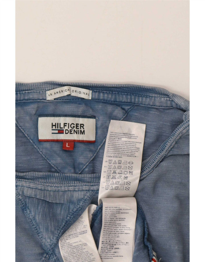 T-shirt da uomo Tommy Hilfiger Top grande in cotone blu