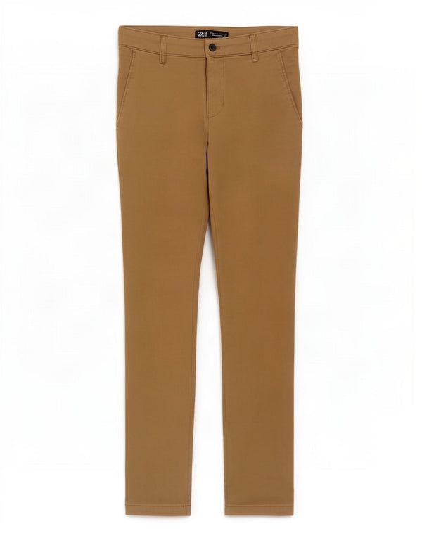 Pantaloni chino slim da uomo Zara EU 38 Small W30 L30 Marrone