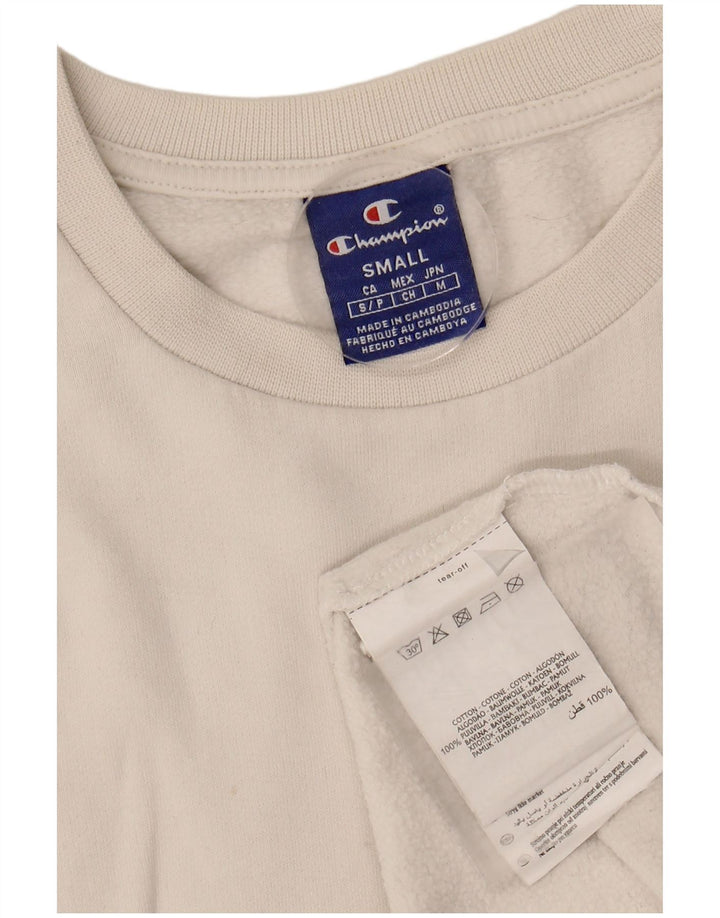 CHAMPION Mens Sweatshirt Jumper Small White Cotton