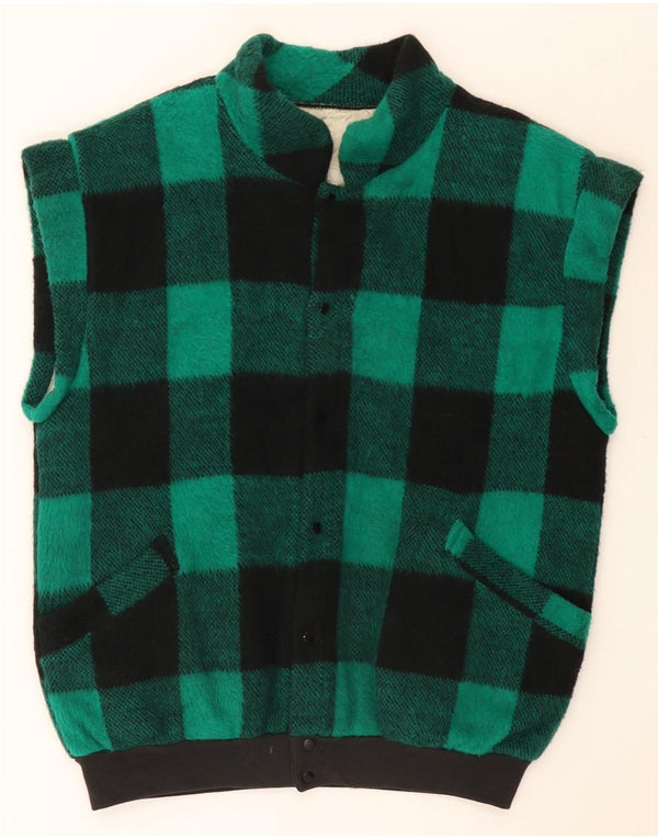 Gilet da uomo vintage UK 40 grande a quadretti verdi