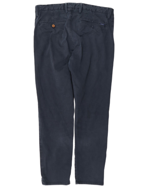 Pantaloni chino dritti da uomo Gant W34 L30 in cotone blu navy