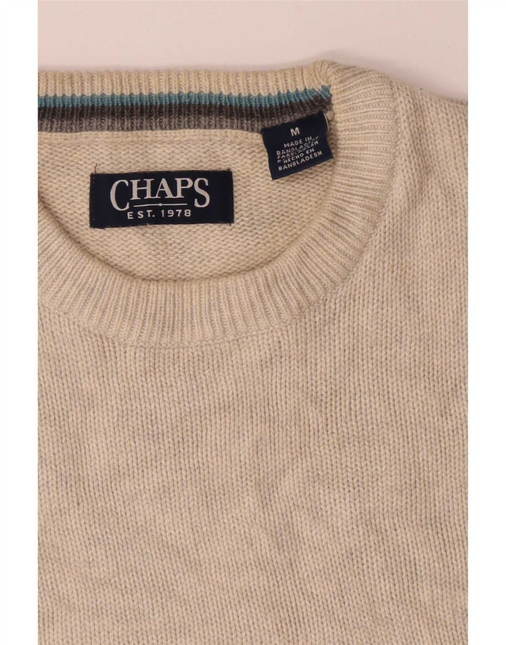 Maglione da uomo girocollo Chaps in cotone bianco sporco medio