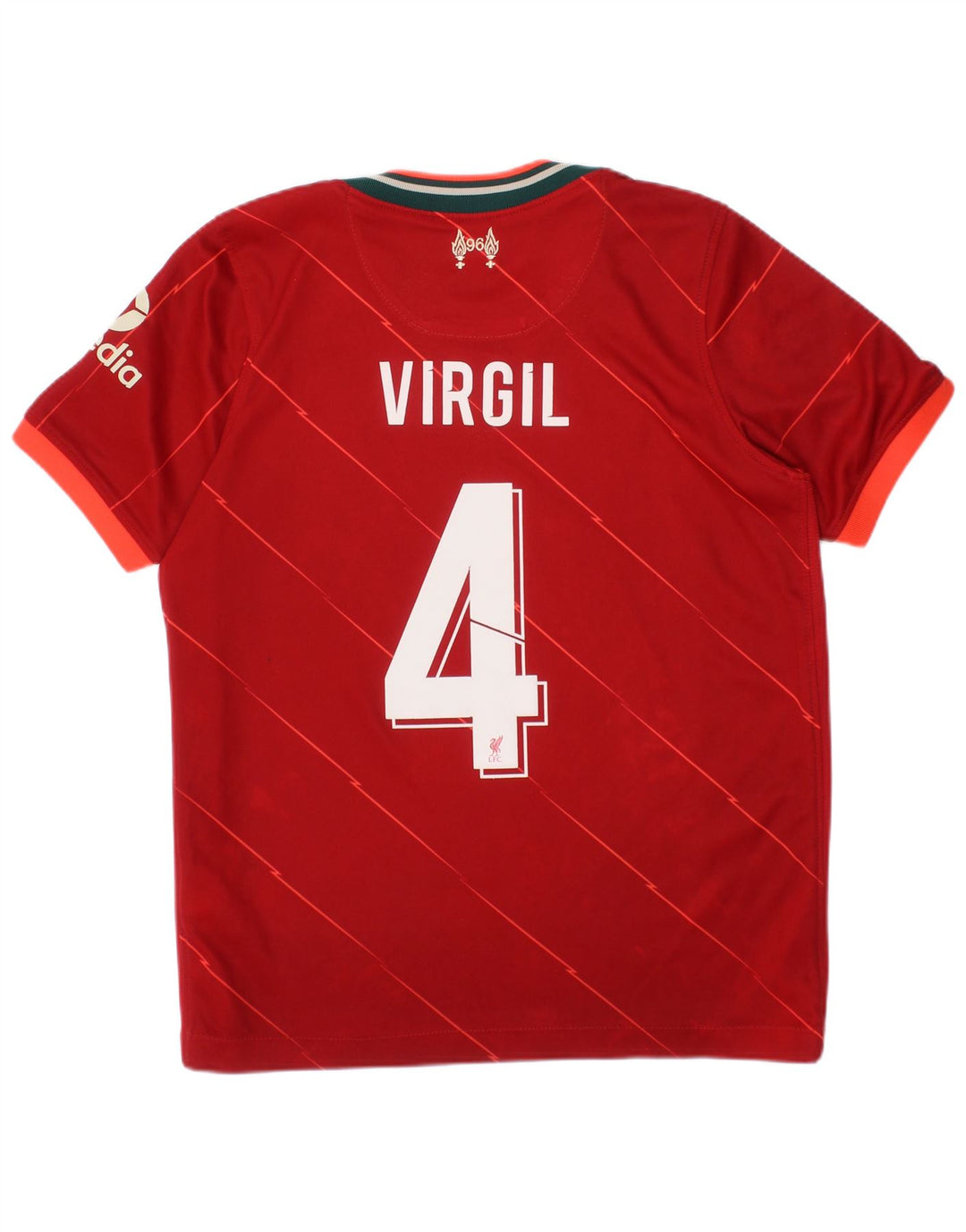 T-shirt grafica da ragazzo Nike Liverpool Top 6-7 anni grande rossa in poliestere
