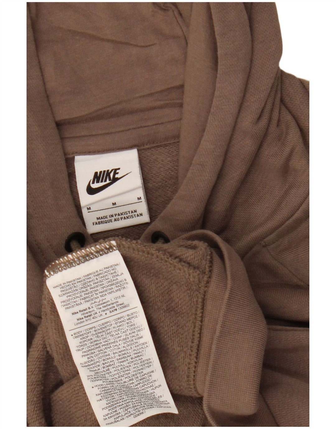 Felpa con cappuccio da donna Nike UK 14 cotone marrone medio