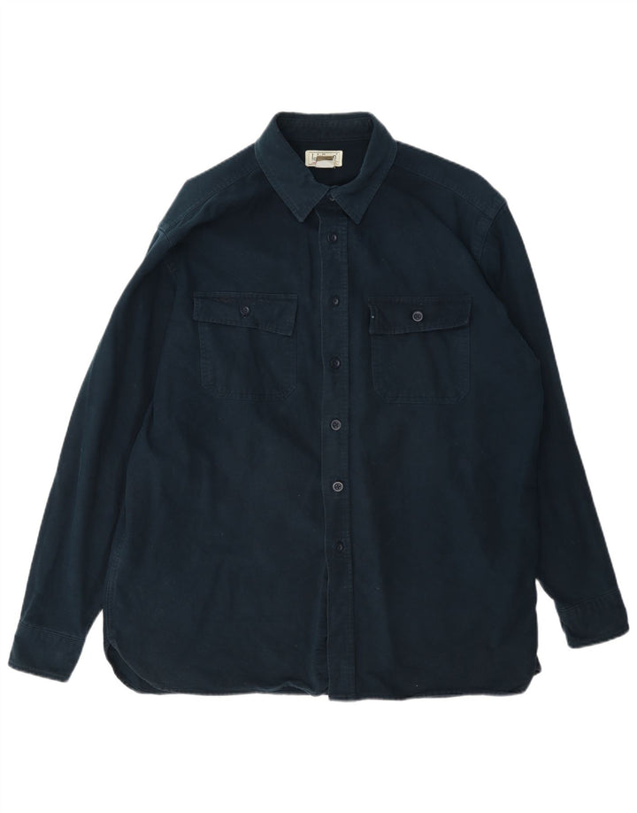 Camicia da uomo dalla vestibilità regolare L.L.Bean, grande, in cotone blu navy