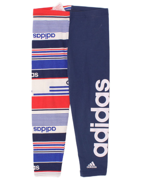 Leggings grafici Adidas per ragazze 3-4 anni in cotone a righe multicolore