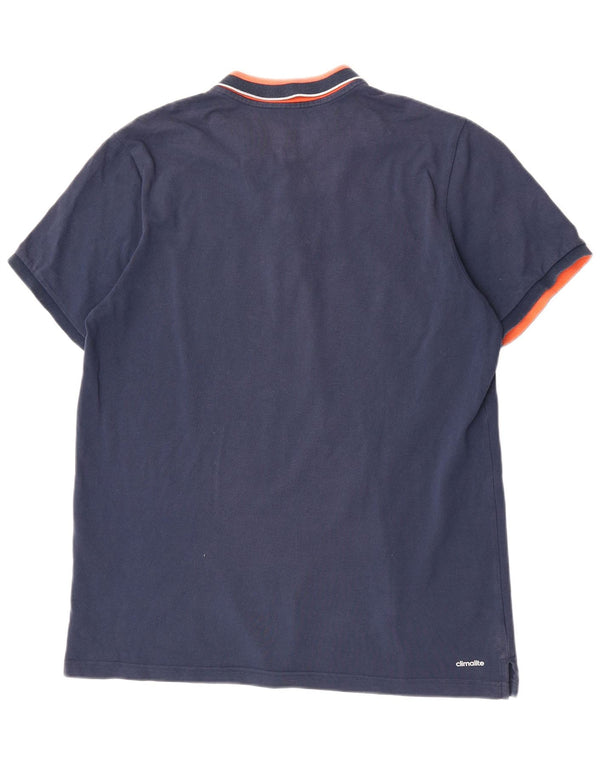 Polo Adidas Climalite da uomo XL in cotone color block blu navy