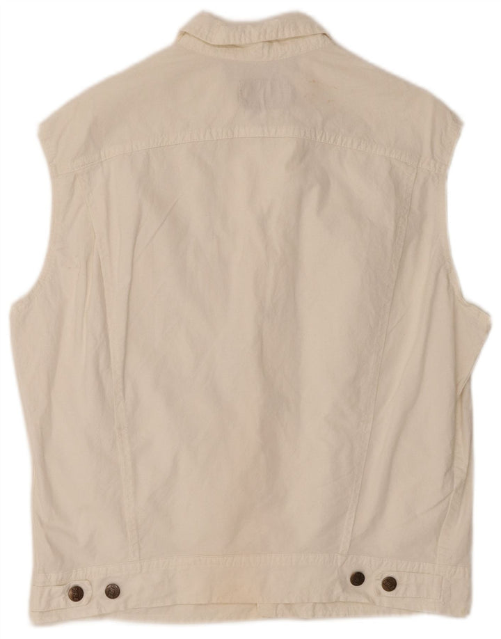 RIFLE Mens Utility Gilet IT 50 Large White Cotton