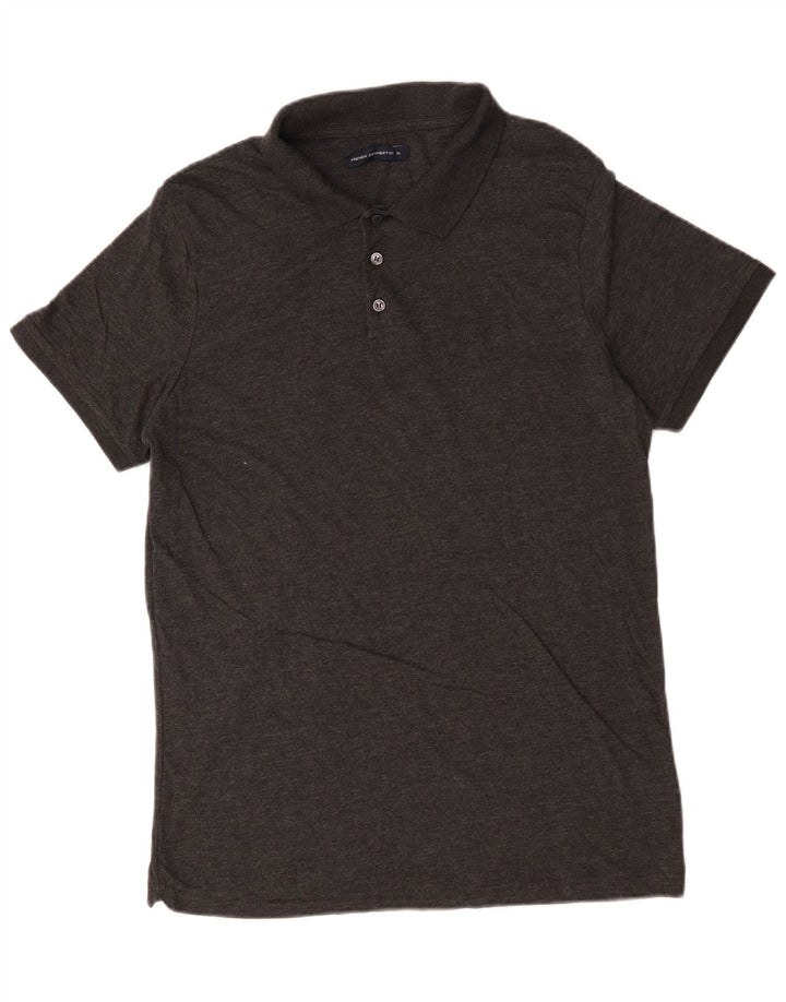 Polo da uomo French Connection XL in cotone chiazzato grigio
