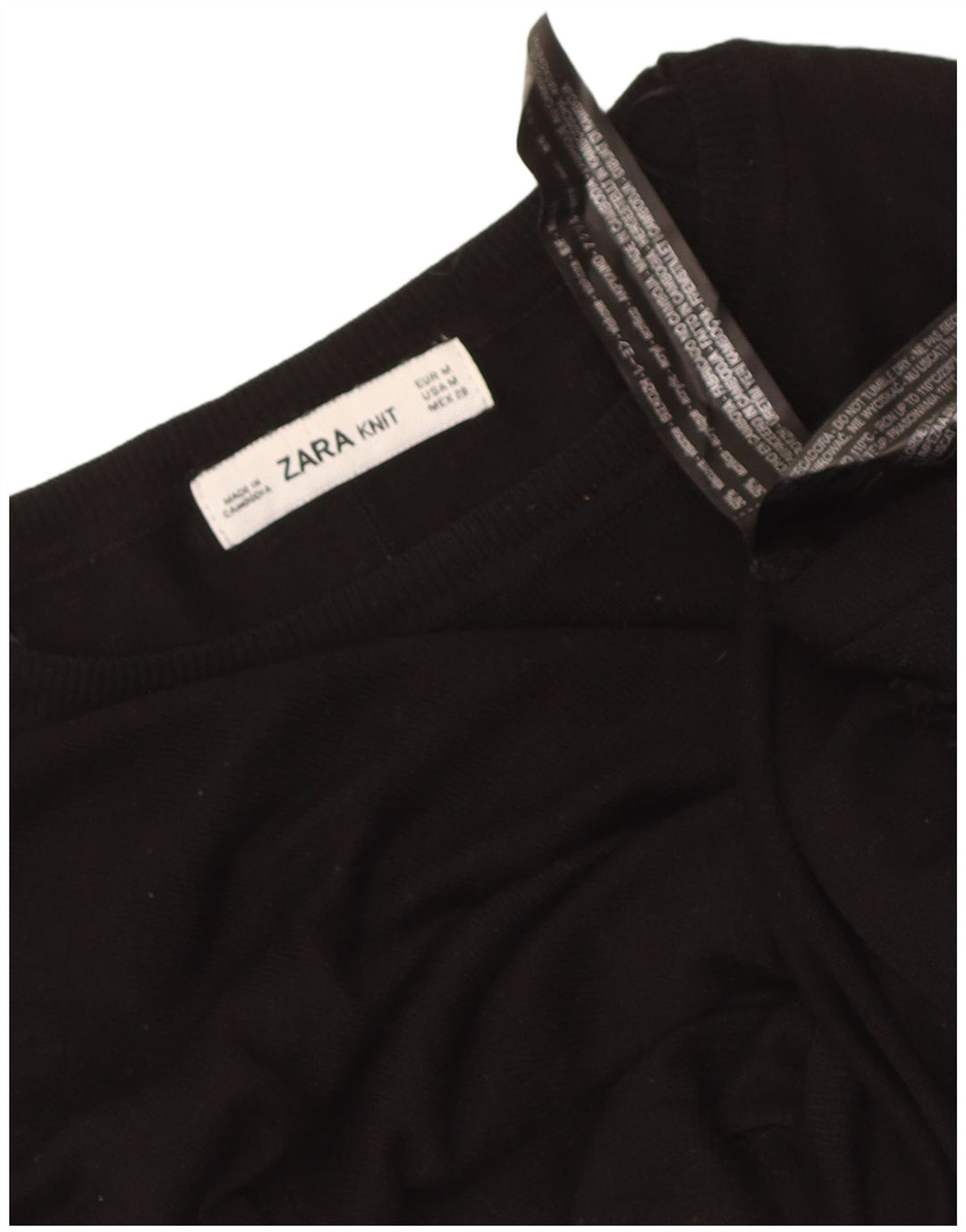 Maglione Zara da donna con scollo a barchetta UK 12 viscosa nera media