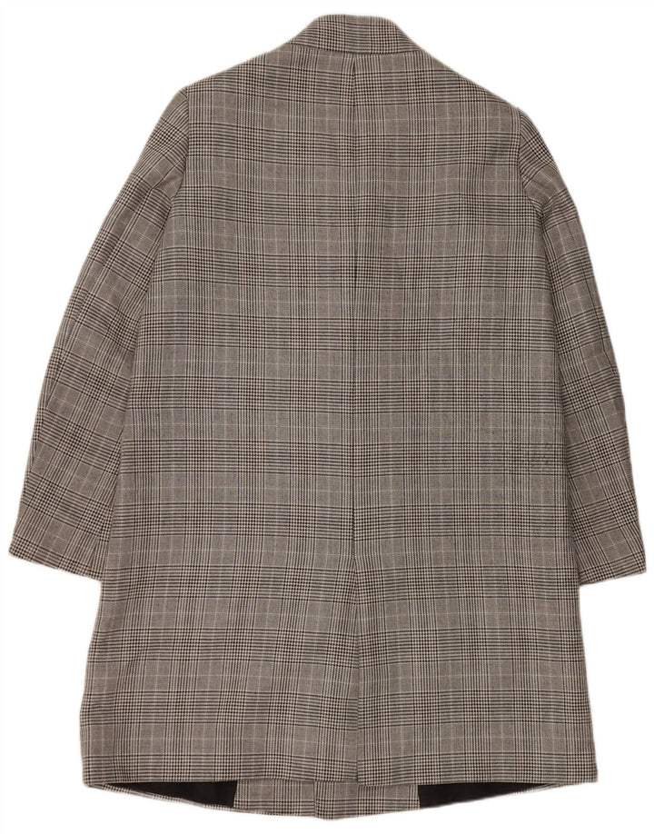 Cappotto doppiopetto da donna Zara UK 16 Grande poliestere a quadri grigi