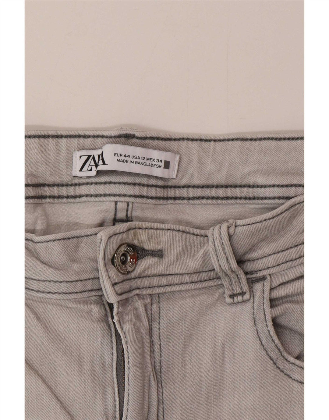 Jeans skinny effetto invecchiato da donna Zara EU 44 Large W34 L26 Grigio