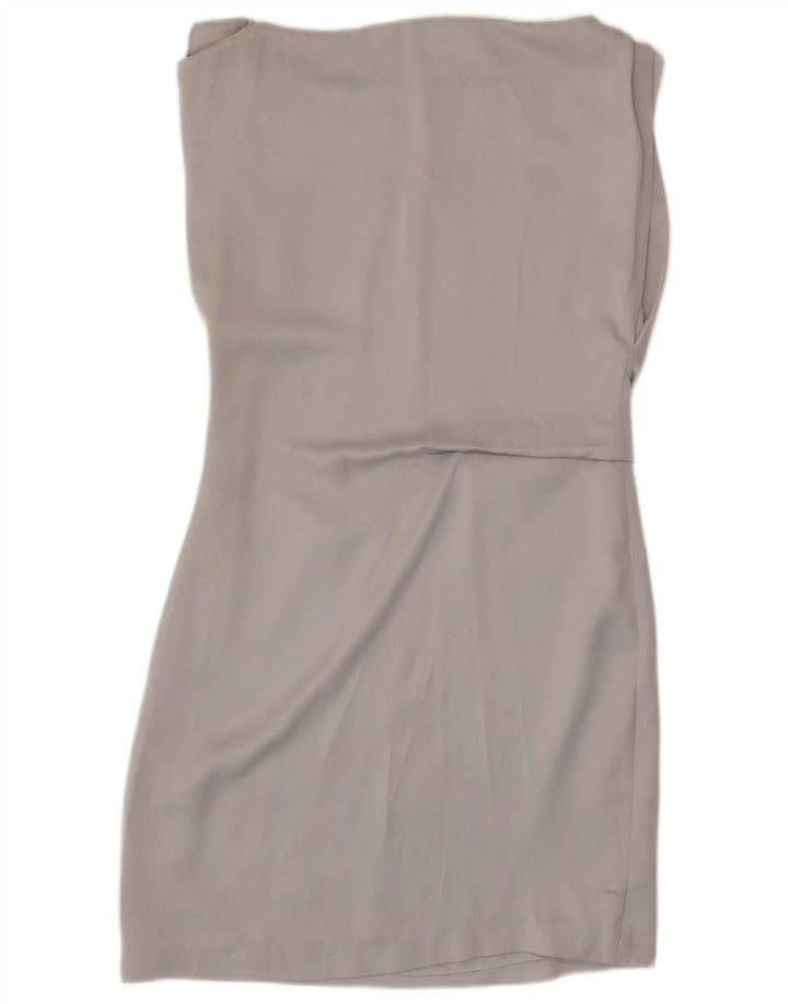Abito tubino senza maniche da donna Reiss UK 12 Poliestere grigio medio