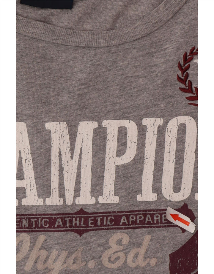 T-shirt grafica Champion Rochester da uomo, grande, in cotone grigio