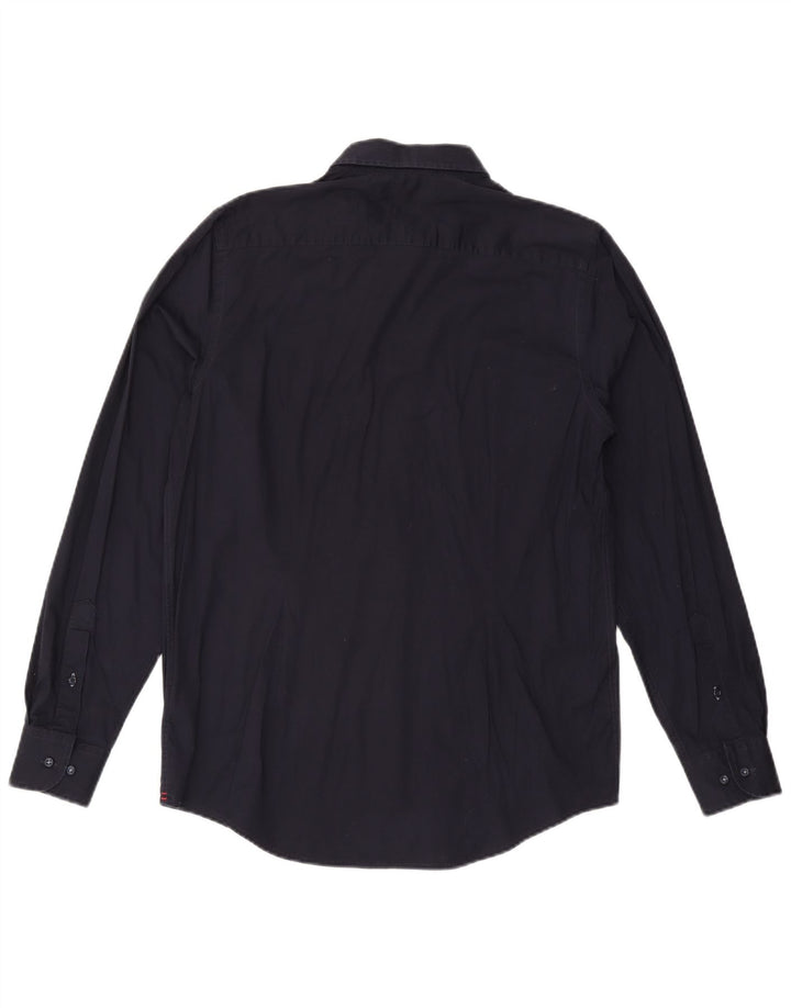 TOMMY HILFIGER Camicia slim fit da uomo grande in cotone blu navy