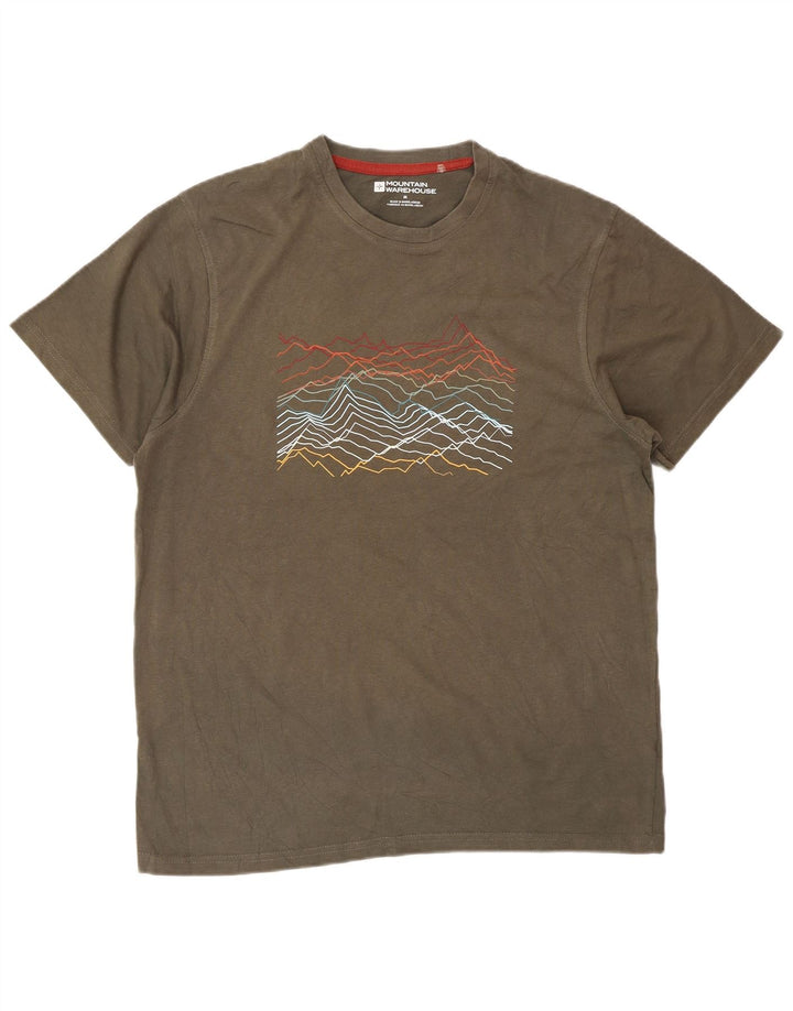 T-shirt grafica da uomo Mountain Warehouse Top in cotone kaki medio