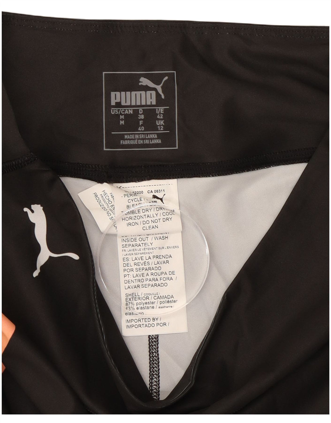 Leggings grafici PUMA da donna UK 12 Poliestere color block medio nero