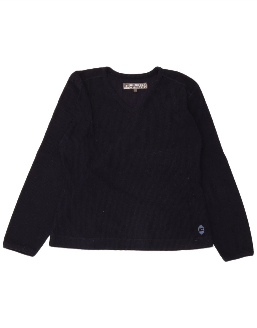 RUSSELL ATHLETIC Top da donna a maniche lunghe UK 16 Large Blu Navy Poliestere