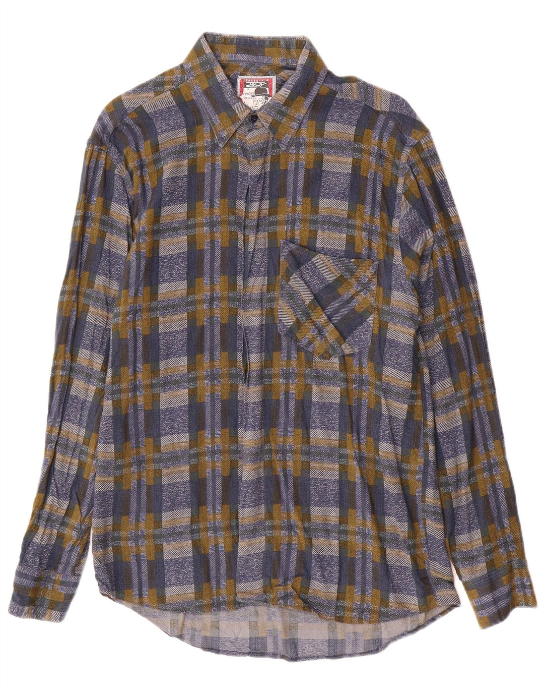 AZZURRA Camicia Uomo in Flanella Viscosa Media Check Multicolore