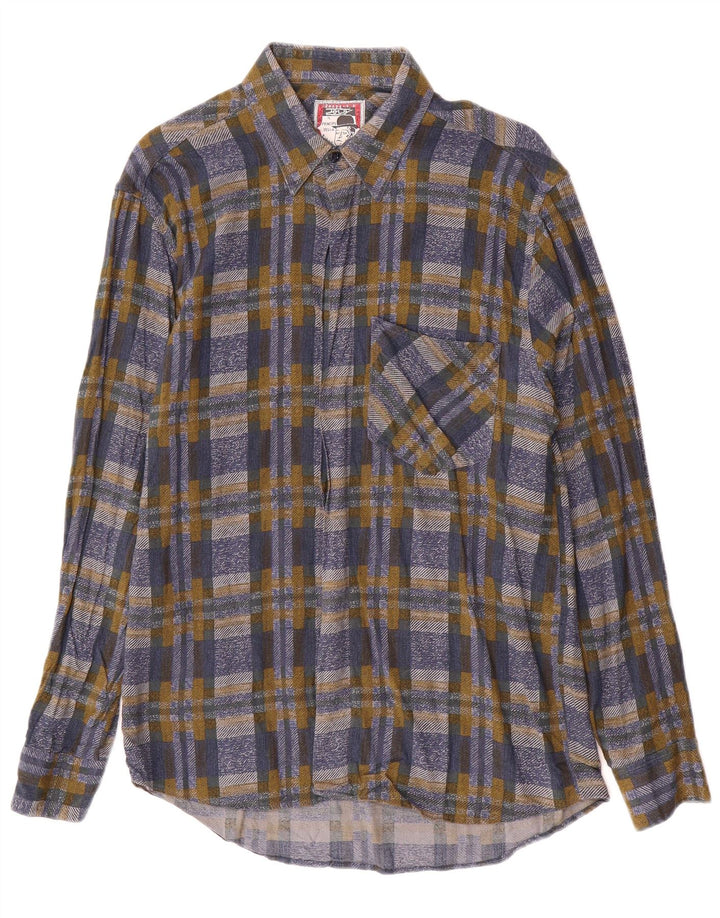 AZZURRA Camicia Uomo in Flanella Viscosa Media Check Multicolore