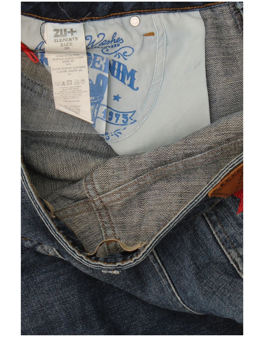 Jeans super slim da uomo Zu Elements W36 L34 cotone blu