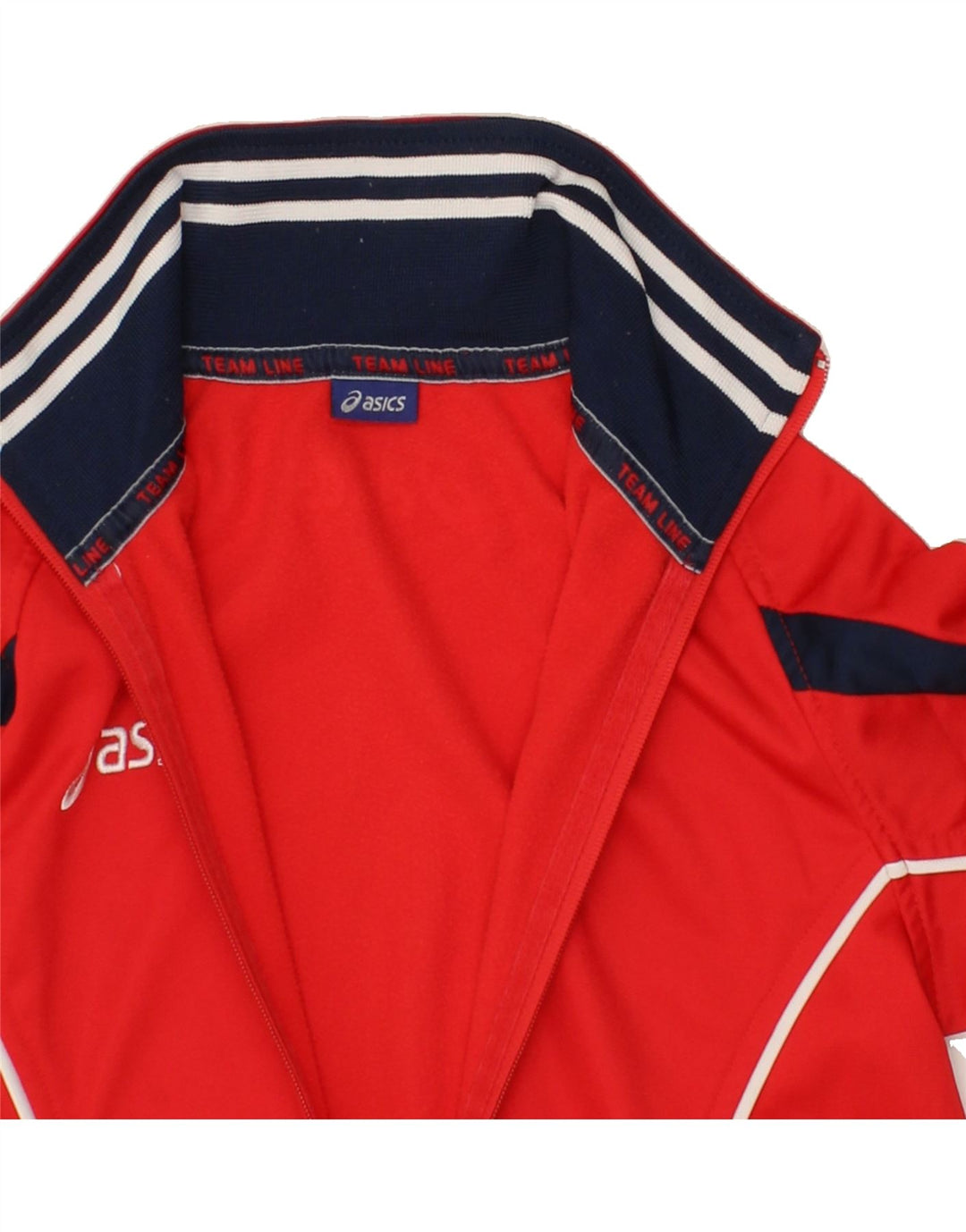 ASICS Boys Graphic Tracksuit Top Jacket 11-12 Years Red Polyester Vintage Asics and Second-Hand Asics from Messina Hembry 