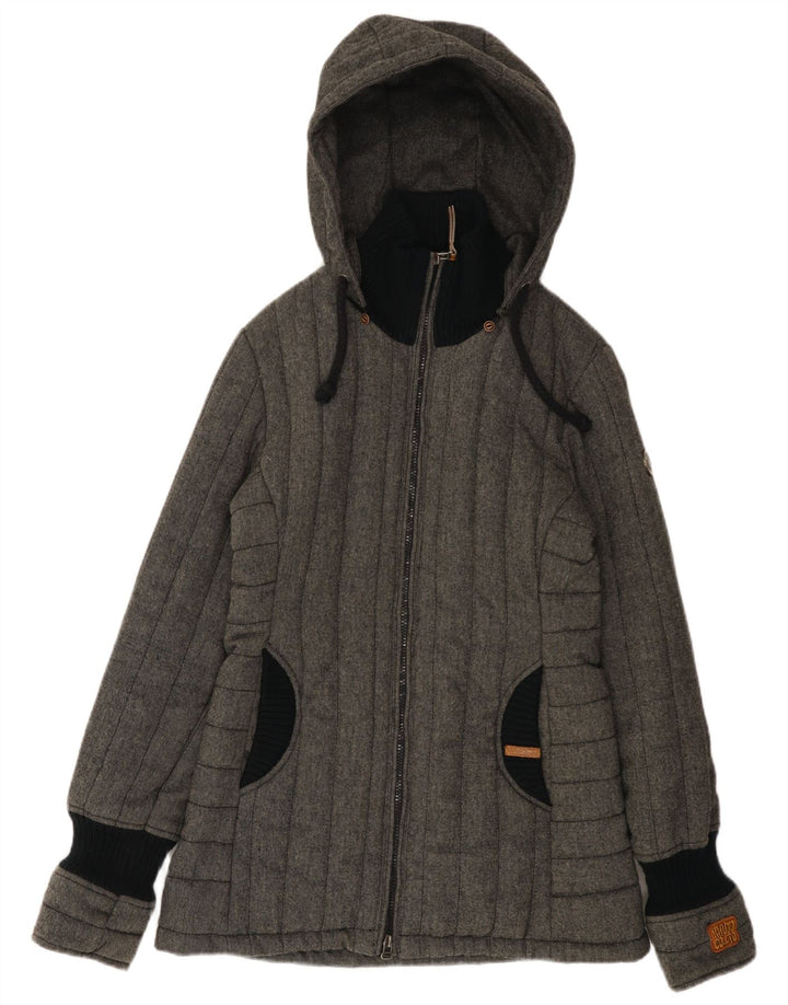 Giacca imbottita con cappuccio da donna KHUJO UK 14 Poliestere color block grigio medio