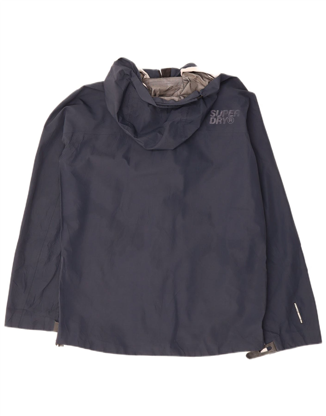 Giacca impermeabile da uomo con cappuccio SUPERDRY UK 36 Small Poliestere blu navy