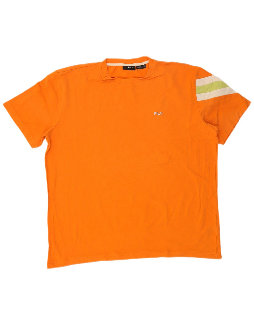 T-shirt Fila da uomo Top XL in cotone color block arancione