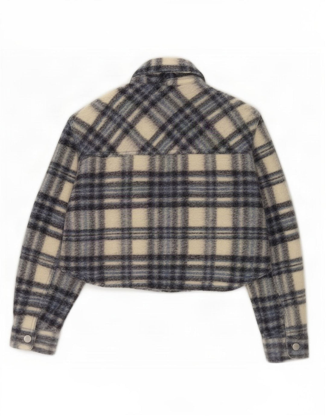 Giubbotto bomber oversize corto con maniche a 3/4 corto da donna Zara UK 10 piccolo grigio a quadri