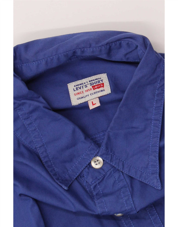 Camicia a maniche corte da uomo Levi's Large Blu