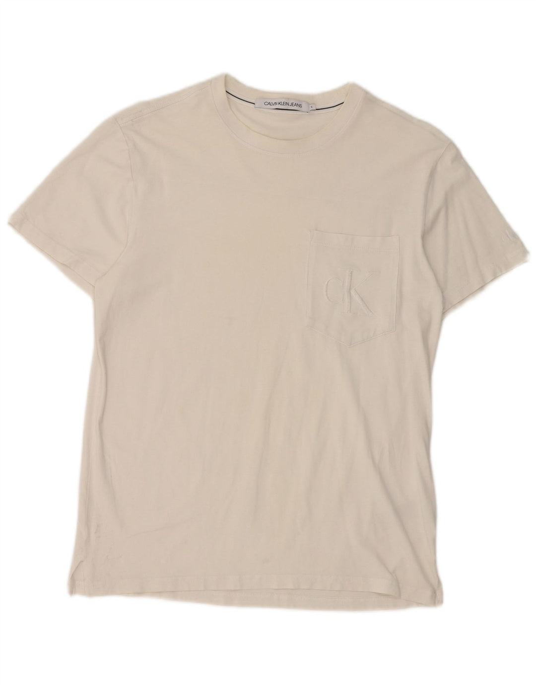 T-shirt da uomo Calvin Klein Jeans Top piccola in cotone bianco