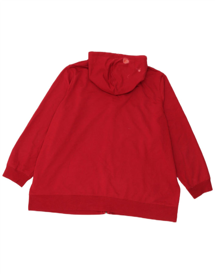 Felpa con cappuccio e zip autografata da uomo Marks & Spencer XL poliestere rosso