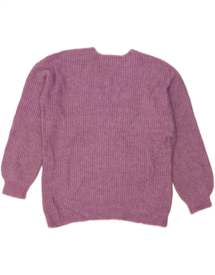 Maglione oversize con scollo a V da donna Marks & Spencer UK 14 Viola medio