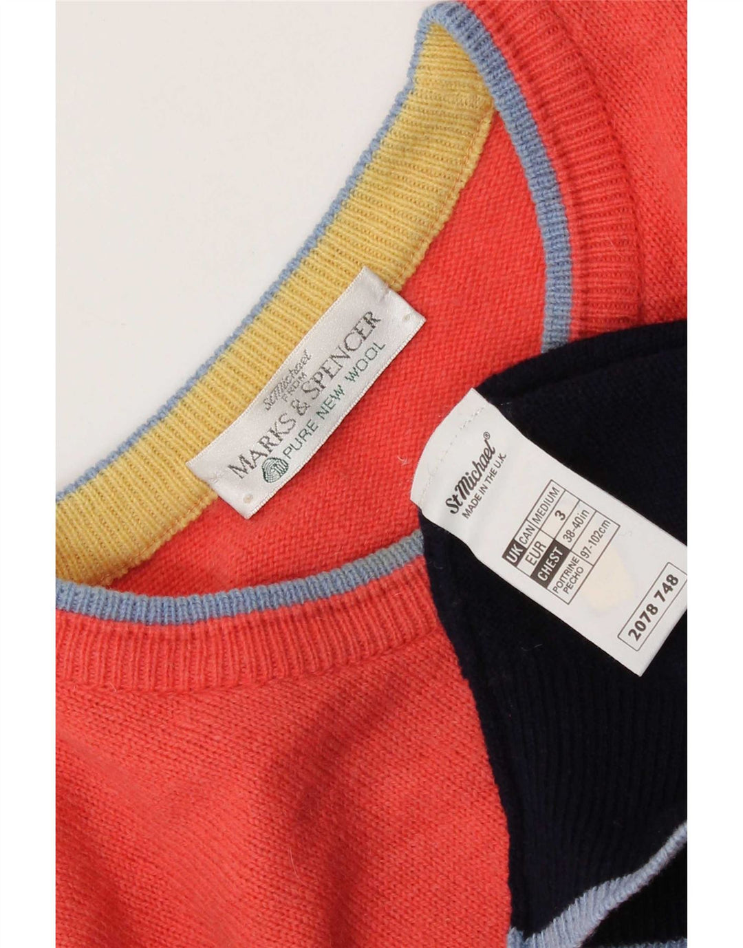 Maglione maglione girocollo da golf da uomo Marks & Spencer medio multicolore
