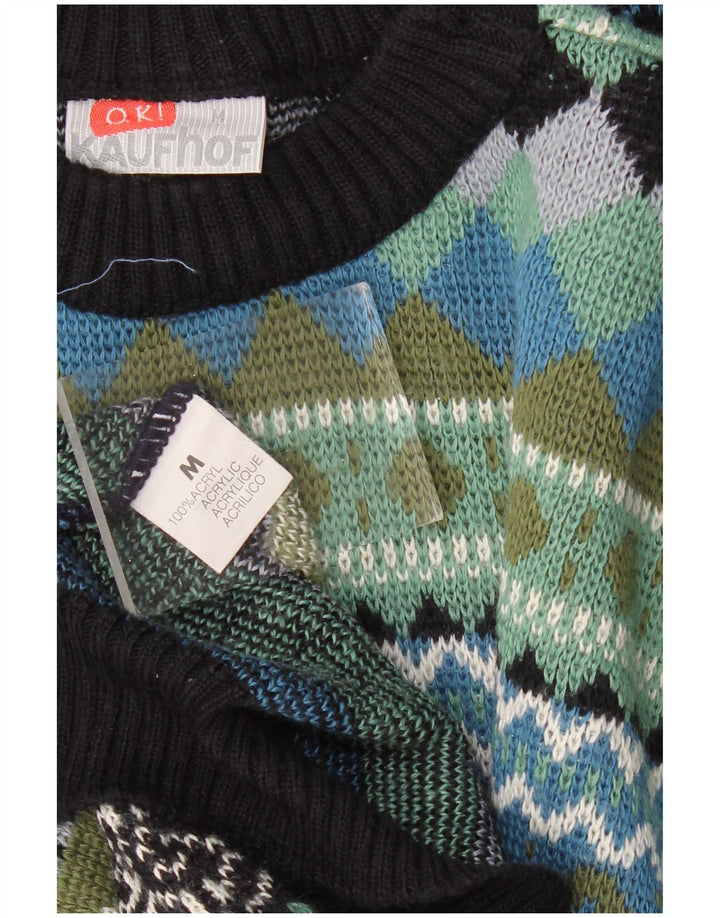 Maglione maglione girocollo da uomo VINTAGE medio multicolore geometrico