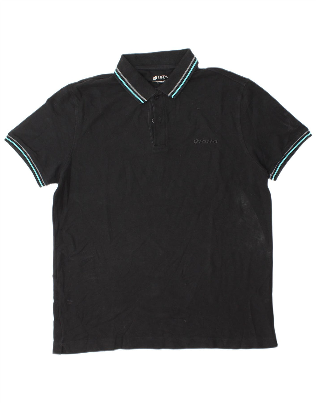 Polo da uomo LOTTO Life Large in cotone nero