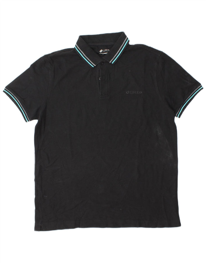 Polo da uomo LOTTO Life Large in cotone nero