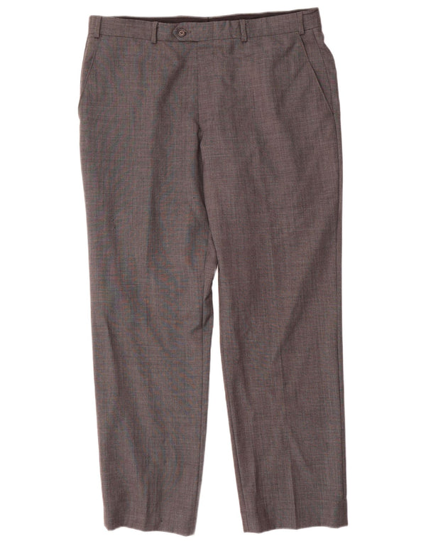 Pantaloni da abito dritti da uomo Ralph Lauren W36 L30 lana grigia