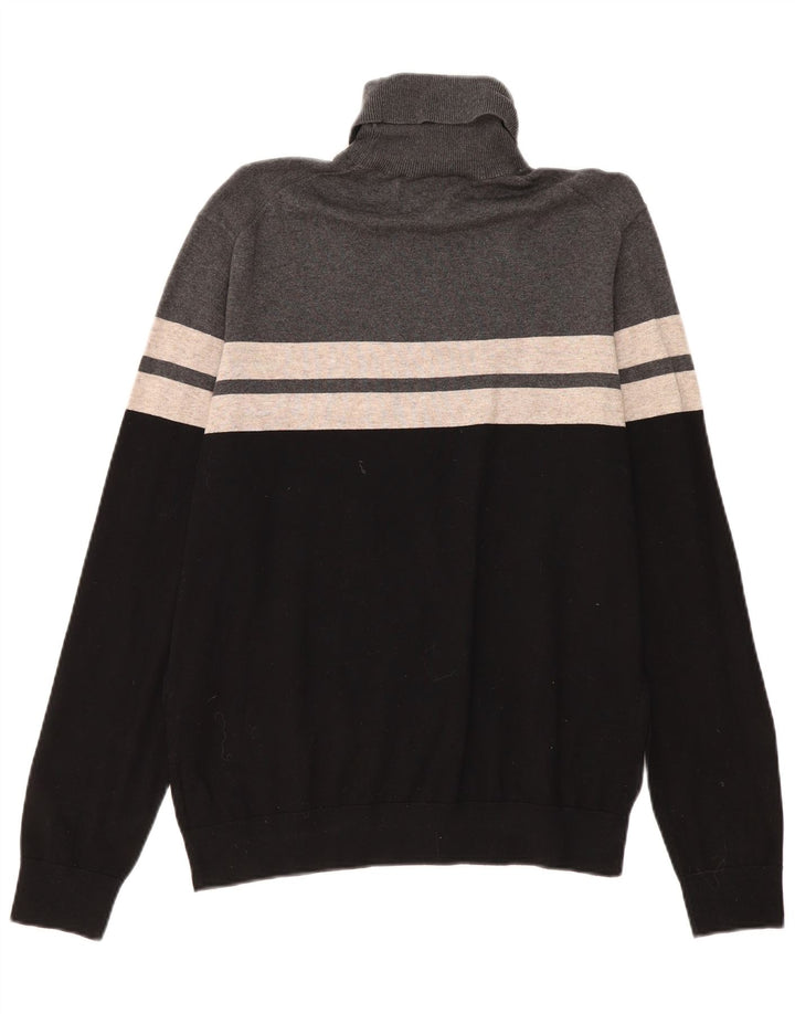 Maglione maglione a collo alto da uomo Marks & Spencer grande color block nero