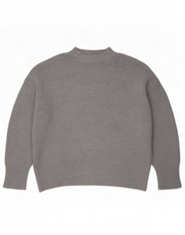 Maglione girocollo oversize da donna Zara UK 10 piccolo poliestere blu